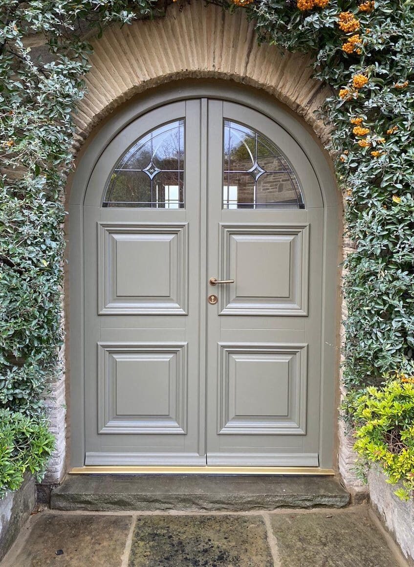 Arched Timber French Doors with Leading