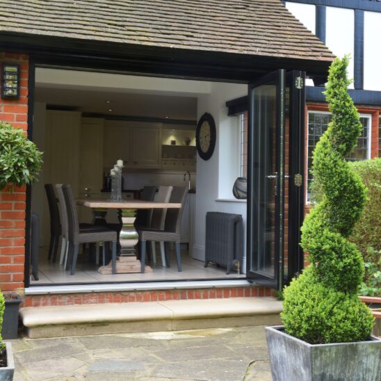 3 panel Timber bi-folding doors in black