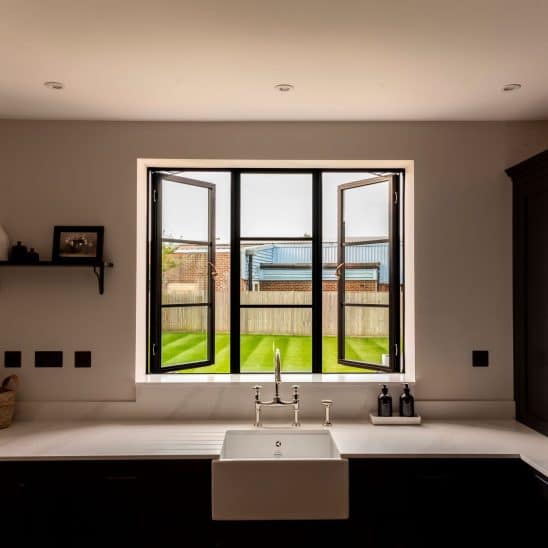 Aluco steel look aluminium casement windows