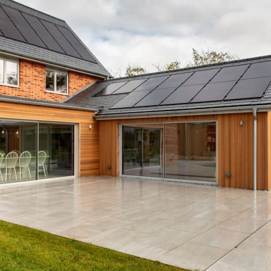 Matt Agate Grey Sunflex ultra slim sliding doors with 20mm sightlines
