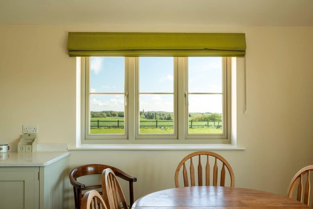 Flush casement timber windows with a single 18mm astragal bar