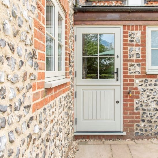 Timber Stratfield stable door with plank effect paneling