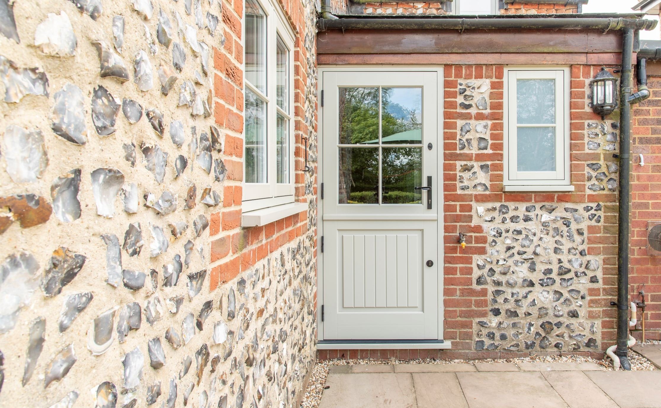 Timber Stratfield stable door with plank effect paneling