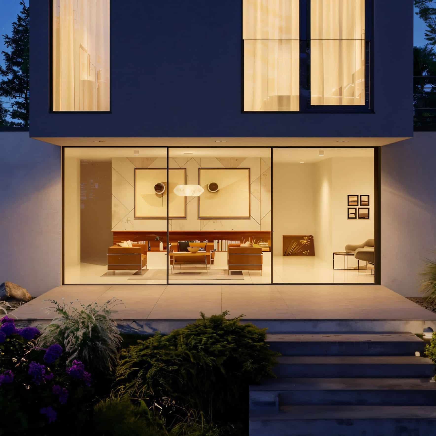 Sunflex SF80 aluminium sliding doors, with narrow frames of 30mm and U-values from 0.8 W/m2K
