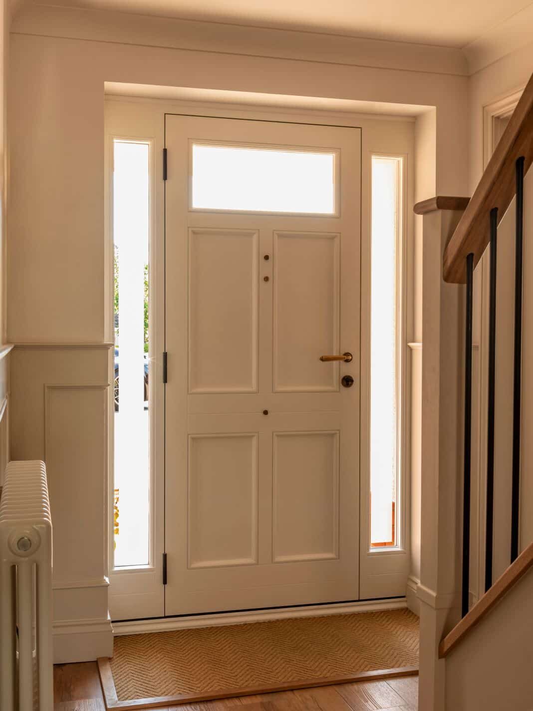 Timber Braithwaite entrance door with side panels internal