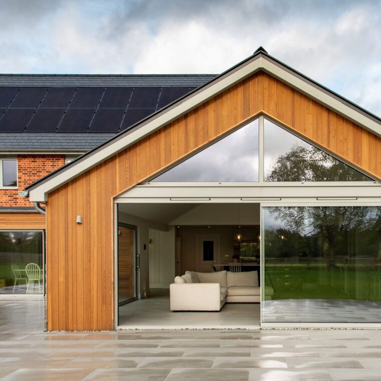 Matt Agate Grey Sunflex SVG20 ultra slim sliding doors with 20mm interlock and flush stacking