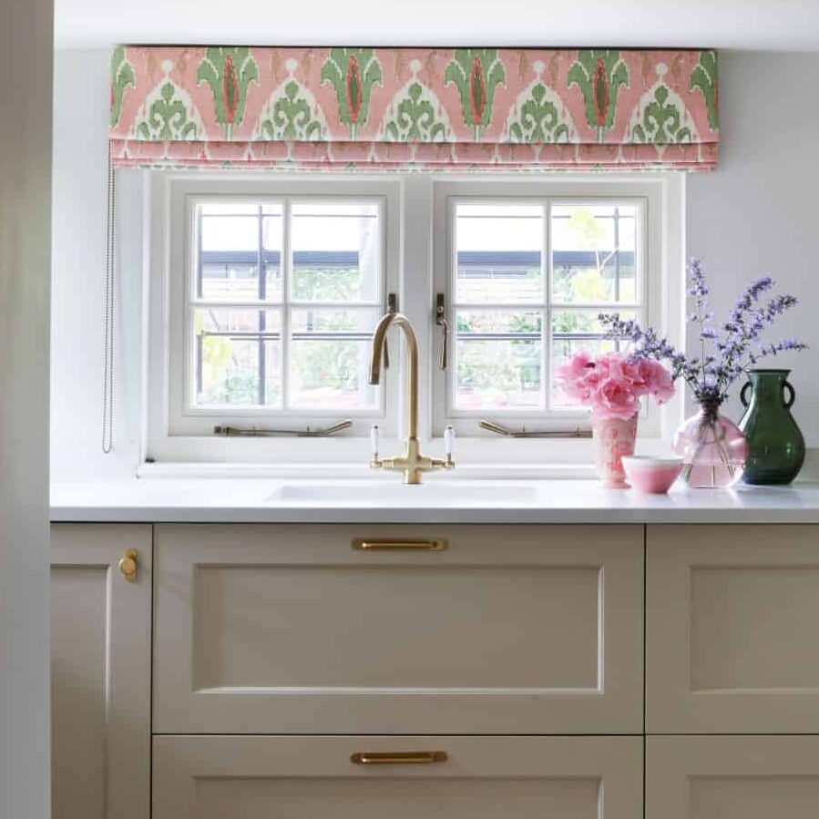 Engineered timber traditional cottage window in Farrow & Ball Slipper Satin with Newbury aged bronze furniture