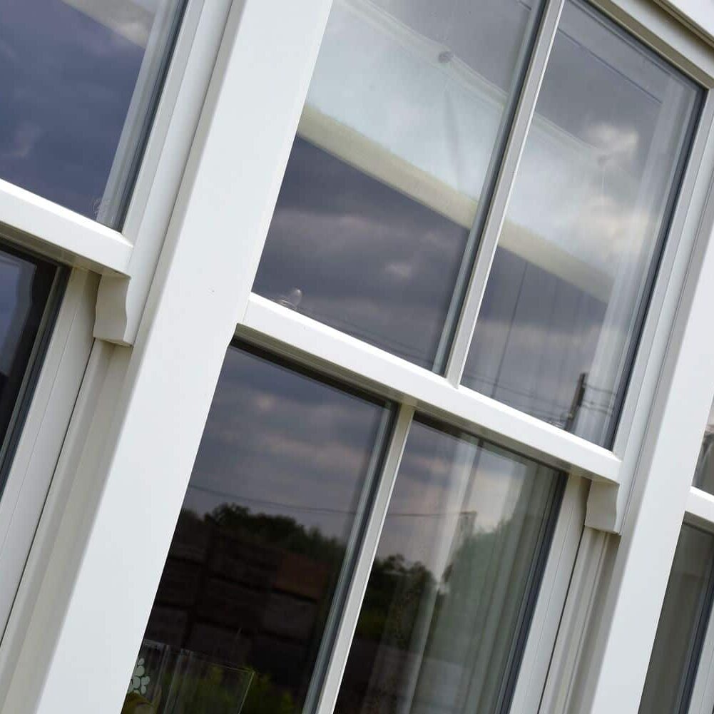 Smoke Cream Venetian hidden spring timber sash windows